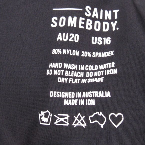 Saint Somebody Swim Now or Never One Shoulder Black Swimsuit Bathing Suit - Picture 11 of 11